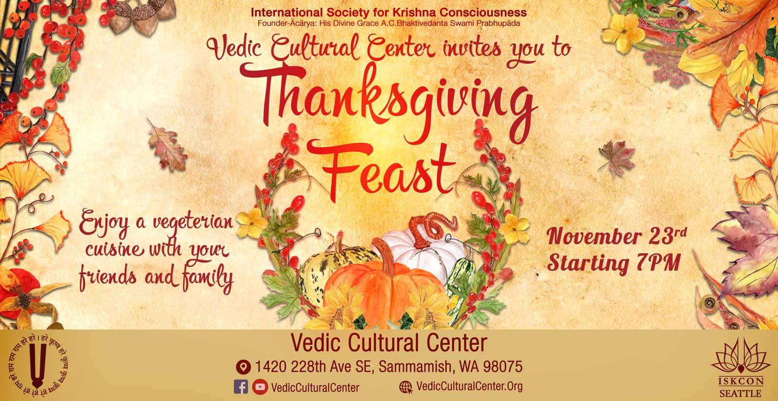 ThanksGiving2023FBTV Vedic Cultural Center